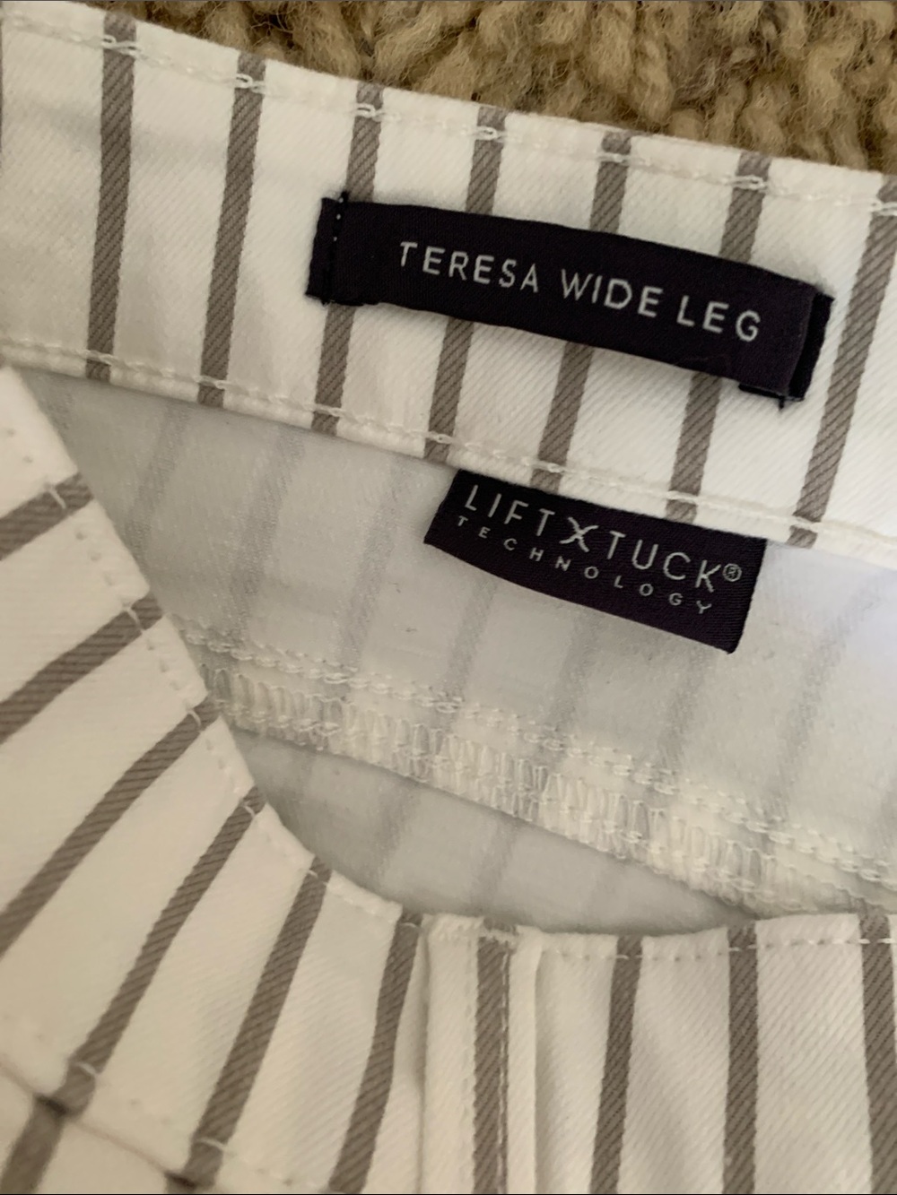 NYDJ Teresa Stripe Wide Leg Ankle hem - sz 6 - new with tags - Picture 11 of 12